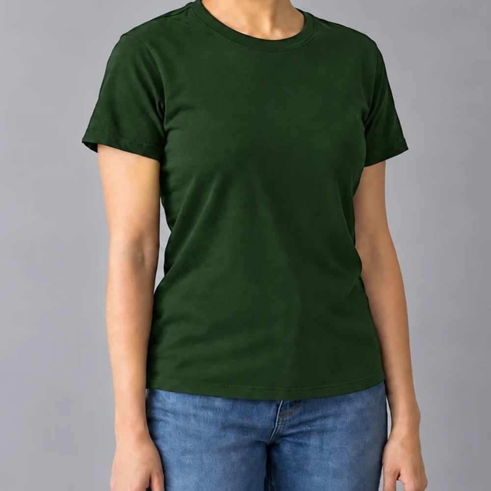 Blank tshirt forest on a model