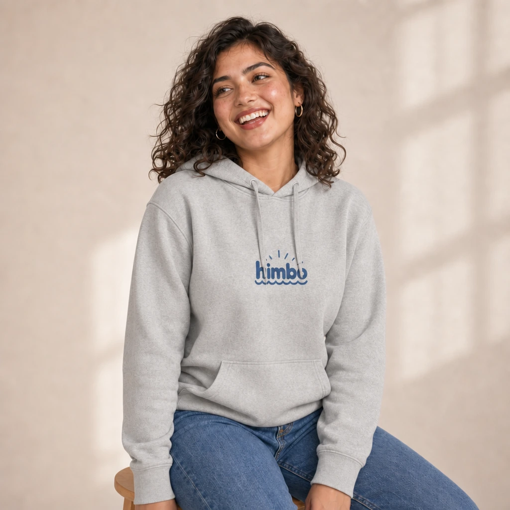 himbo hoodie, worn by a model