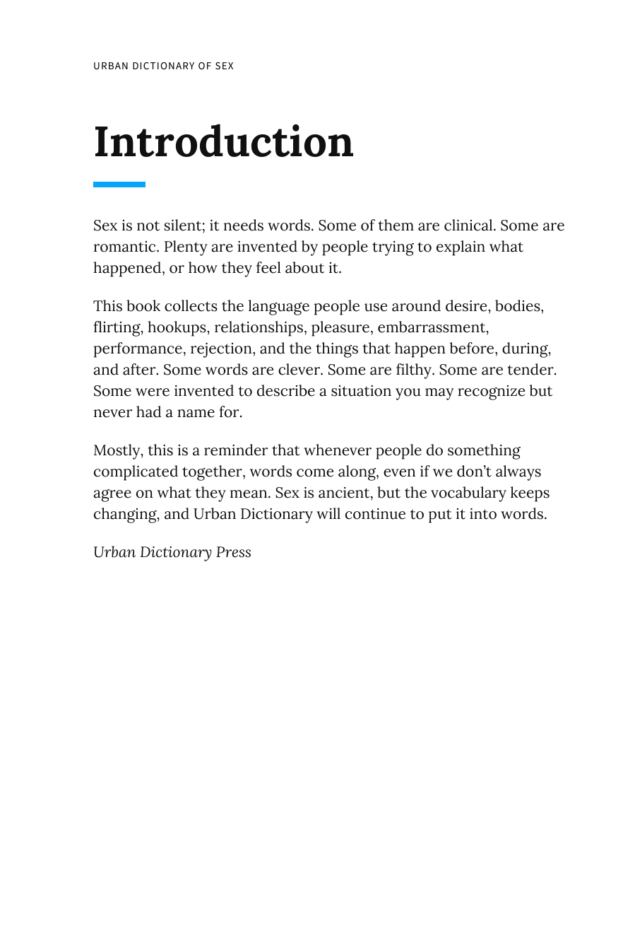 Preview page of The Urban Dictionary of Sex