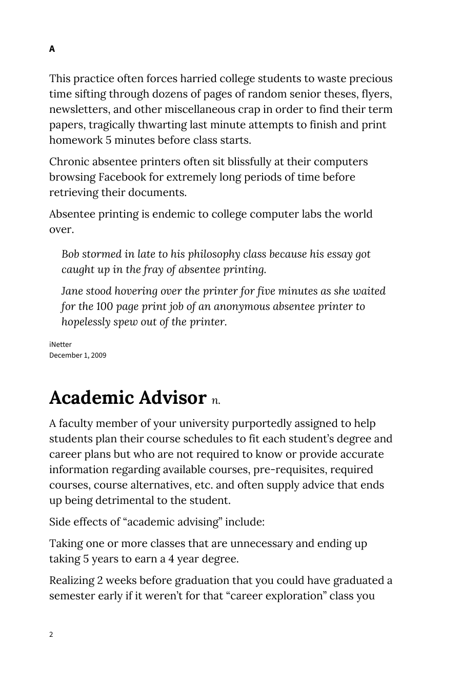 Preview page 8 of Urban Dictionary of College