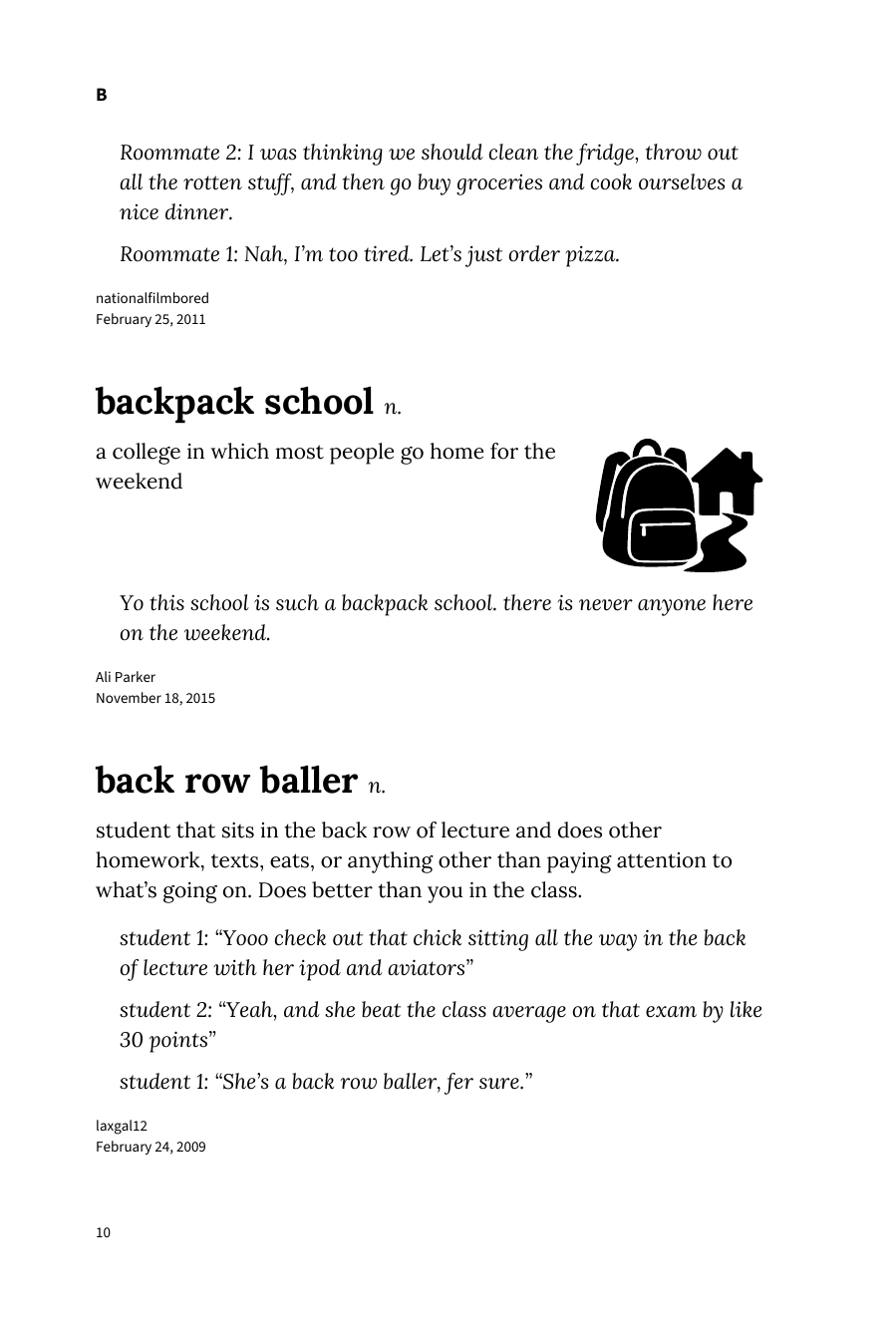 Preview page 16 of Urban Dictionary of College