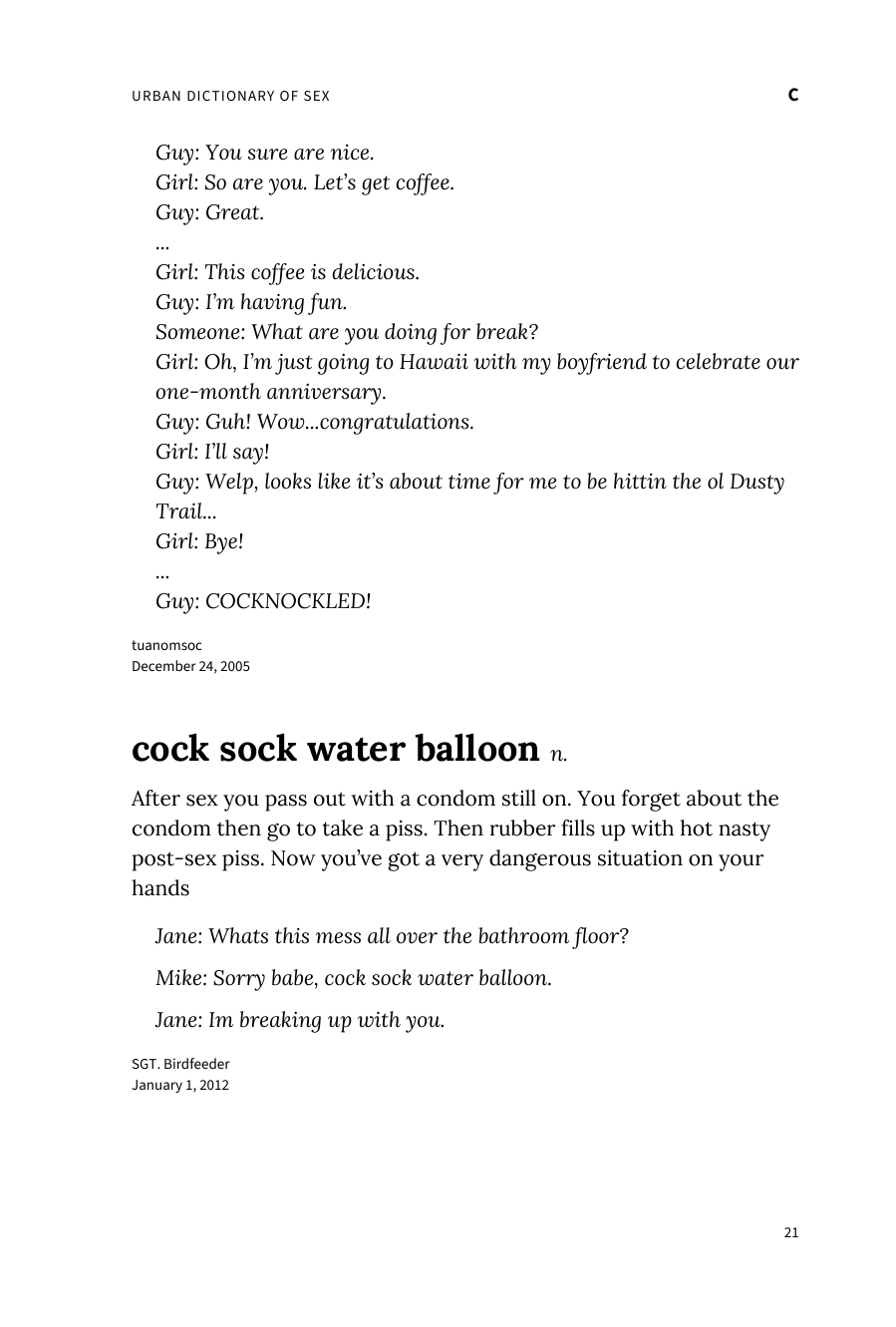 Preview page of The Urban Dictionary of Sex