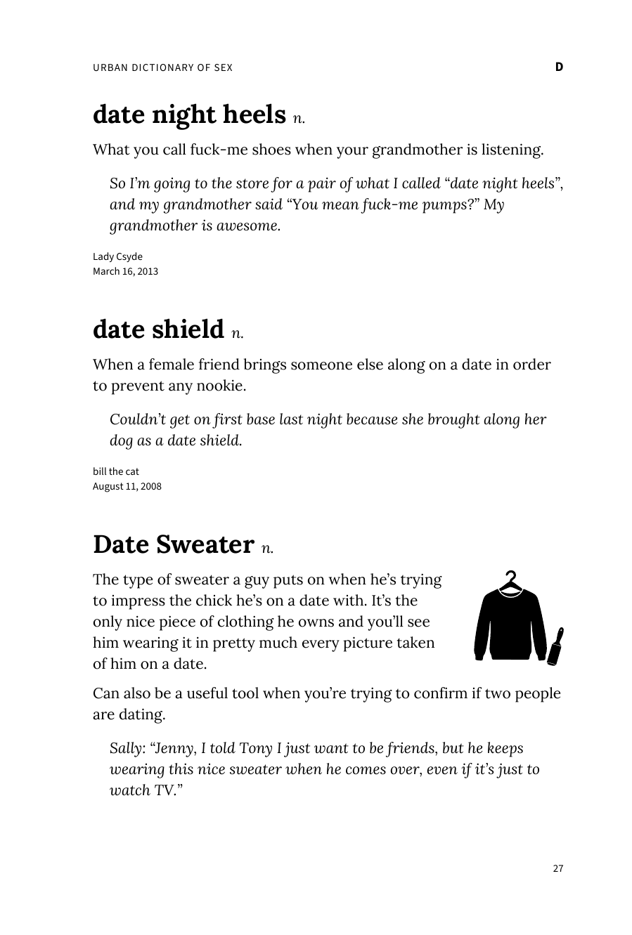 Preview page of The Urban Dictionary of Sex