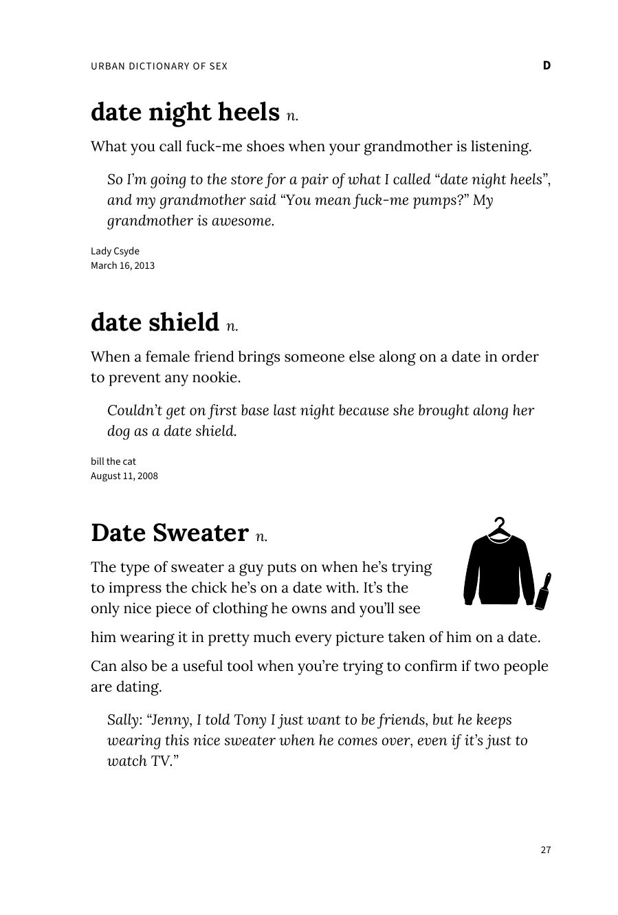 Preview page of The Urban Dictionary of Sex