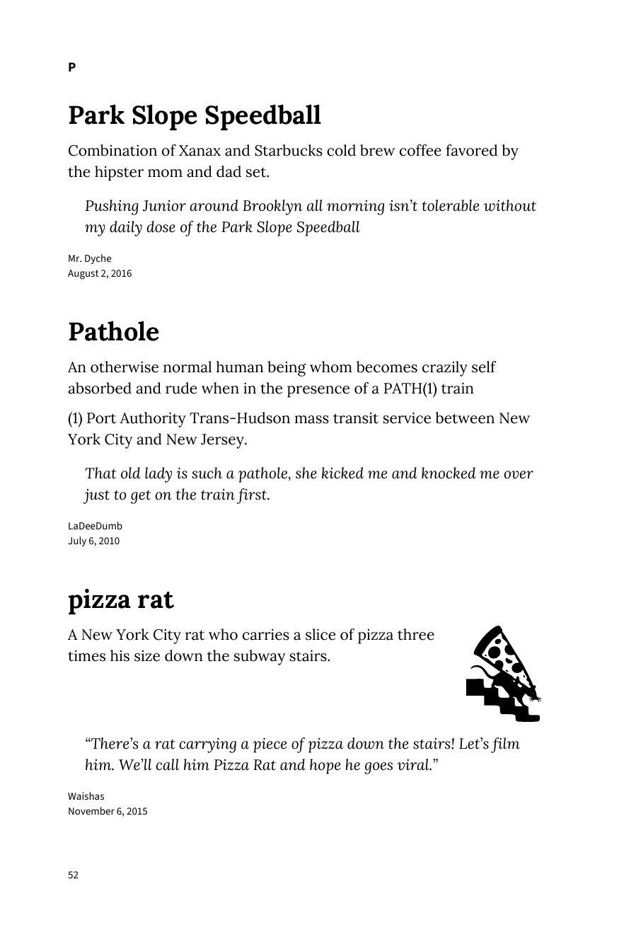 Preview page 58 of Urban Dictionary of New York
