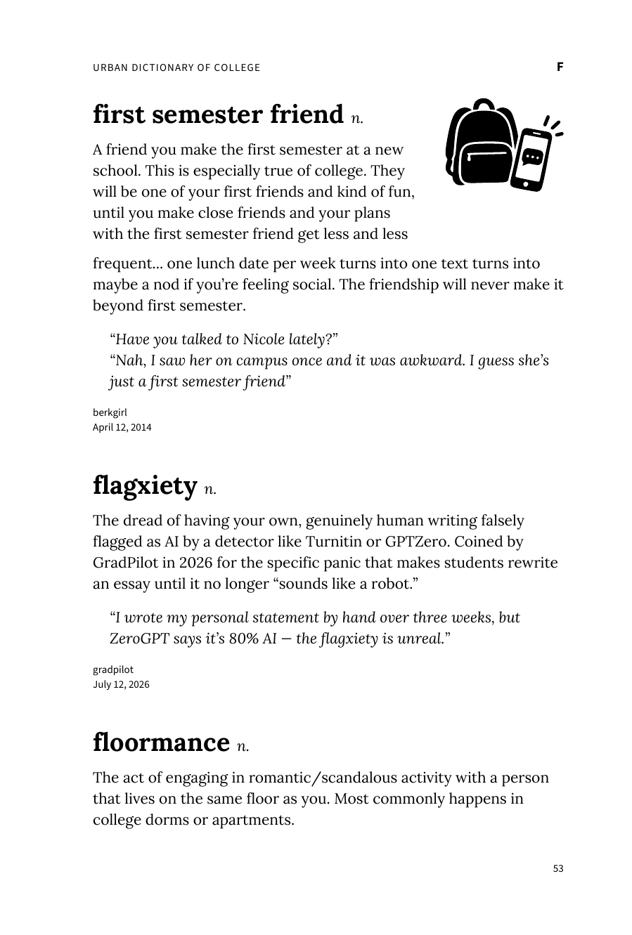 Preview page 59 of Urban Dictionary of College