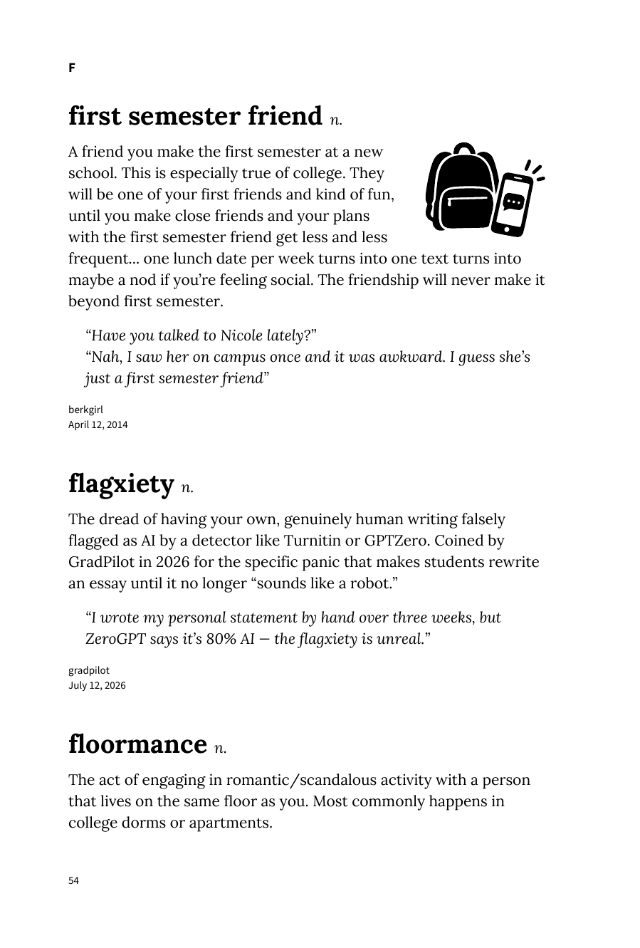 Preview page 60 of Urban Dictionary of College