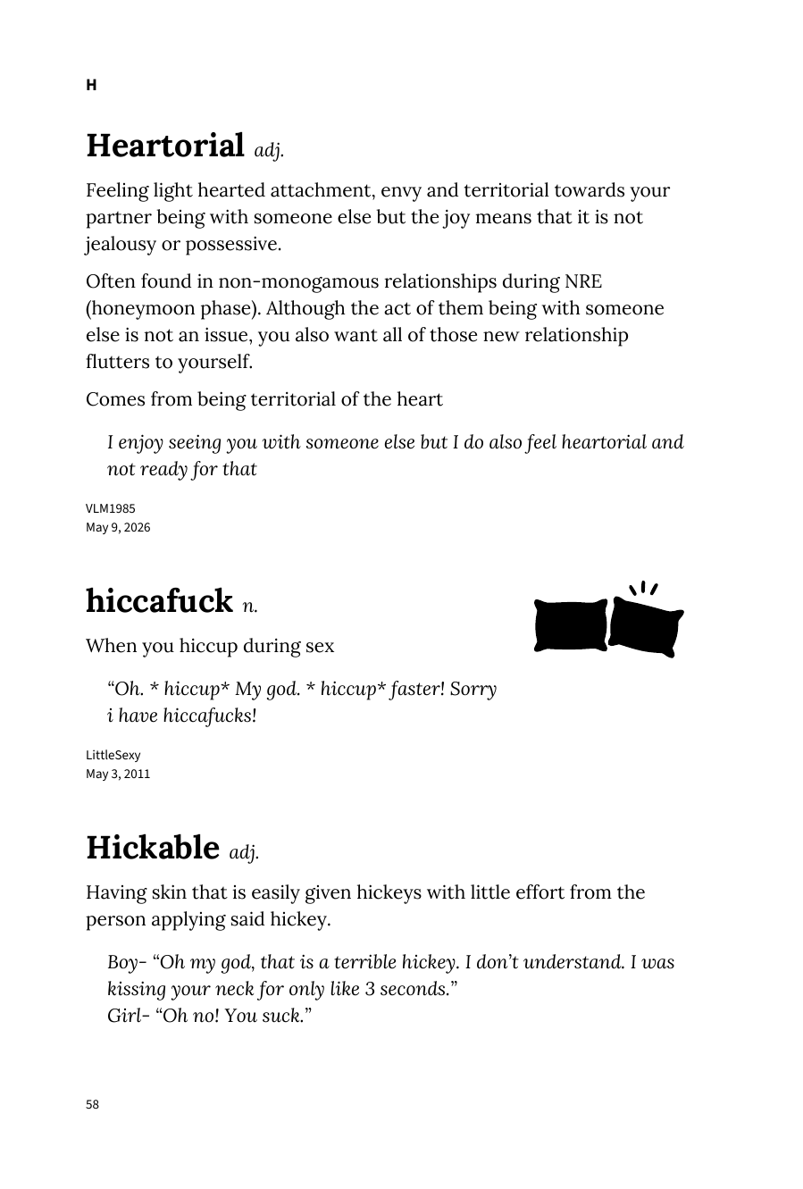Preview page of The Urban Dictionary of Sex