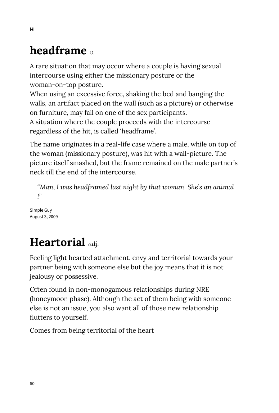 Preview page of The Urban Dictionary of Sex