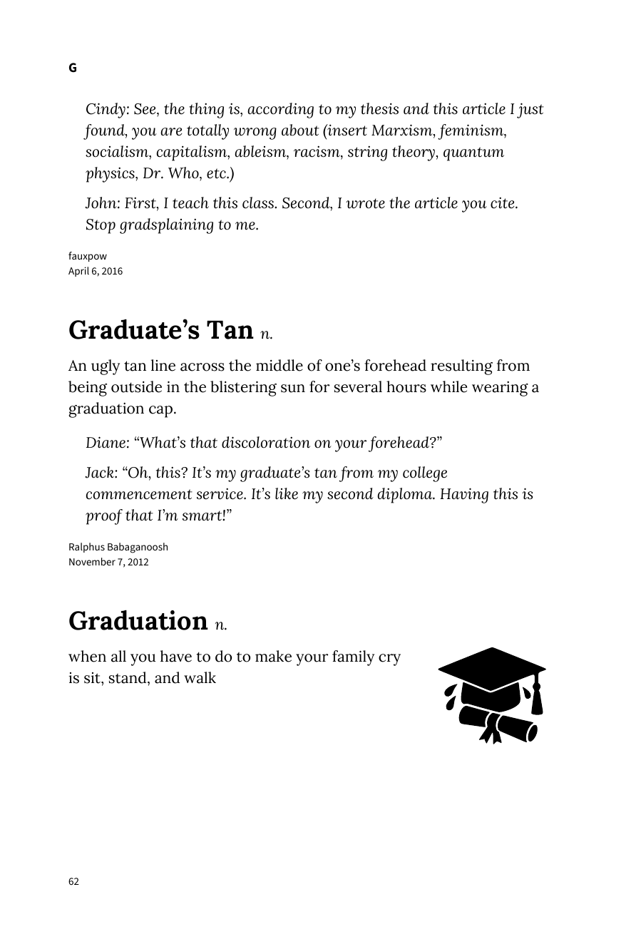 Preview page 68 of Urban Dictionary of College