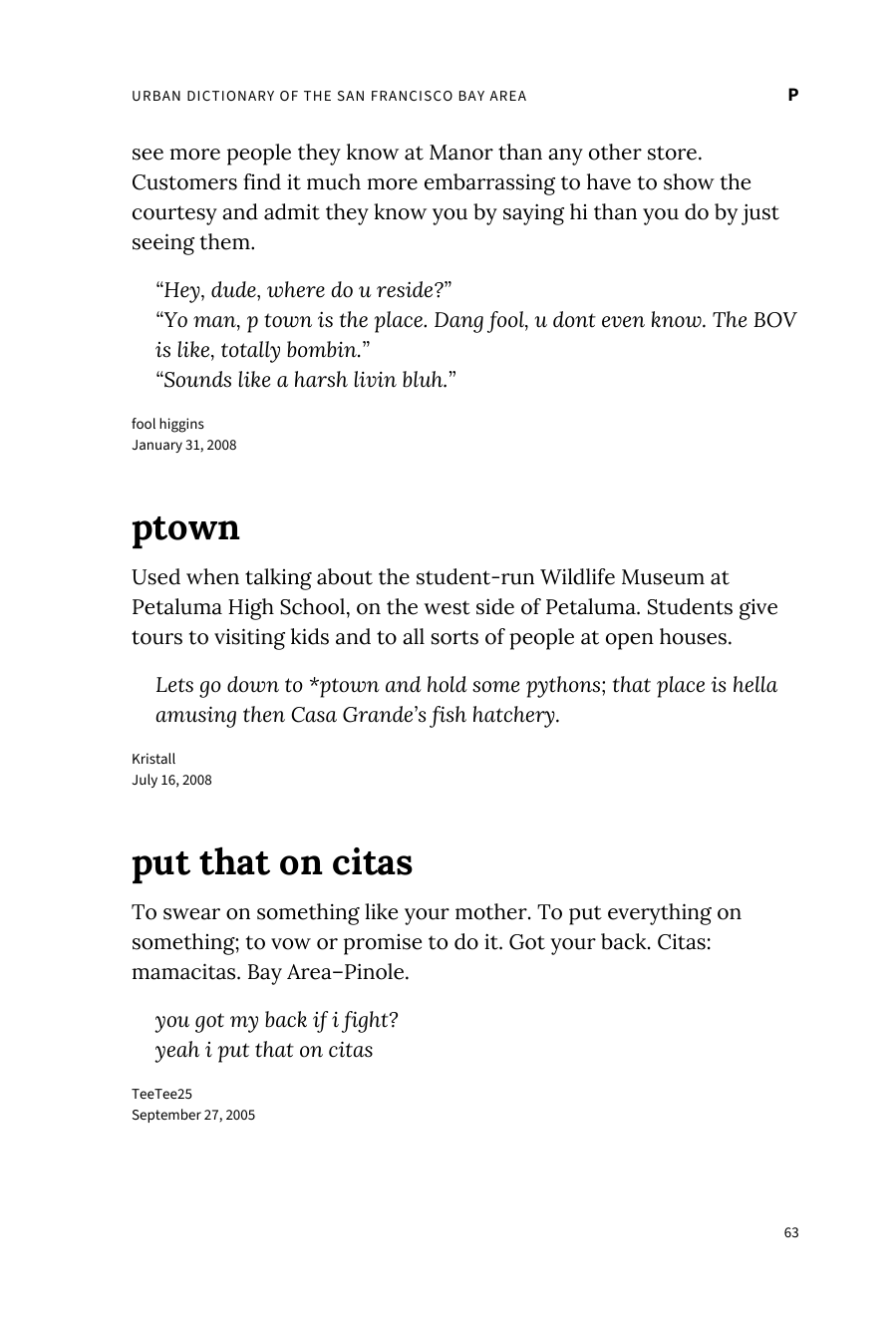 Preview page 69 of Urban Dictionary of the San Francisco Bay Area