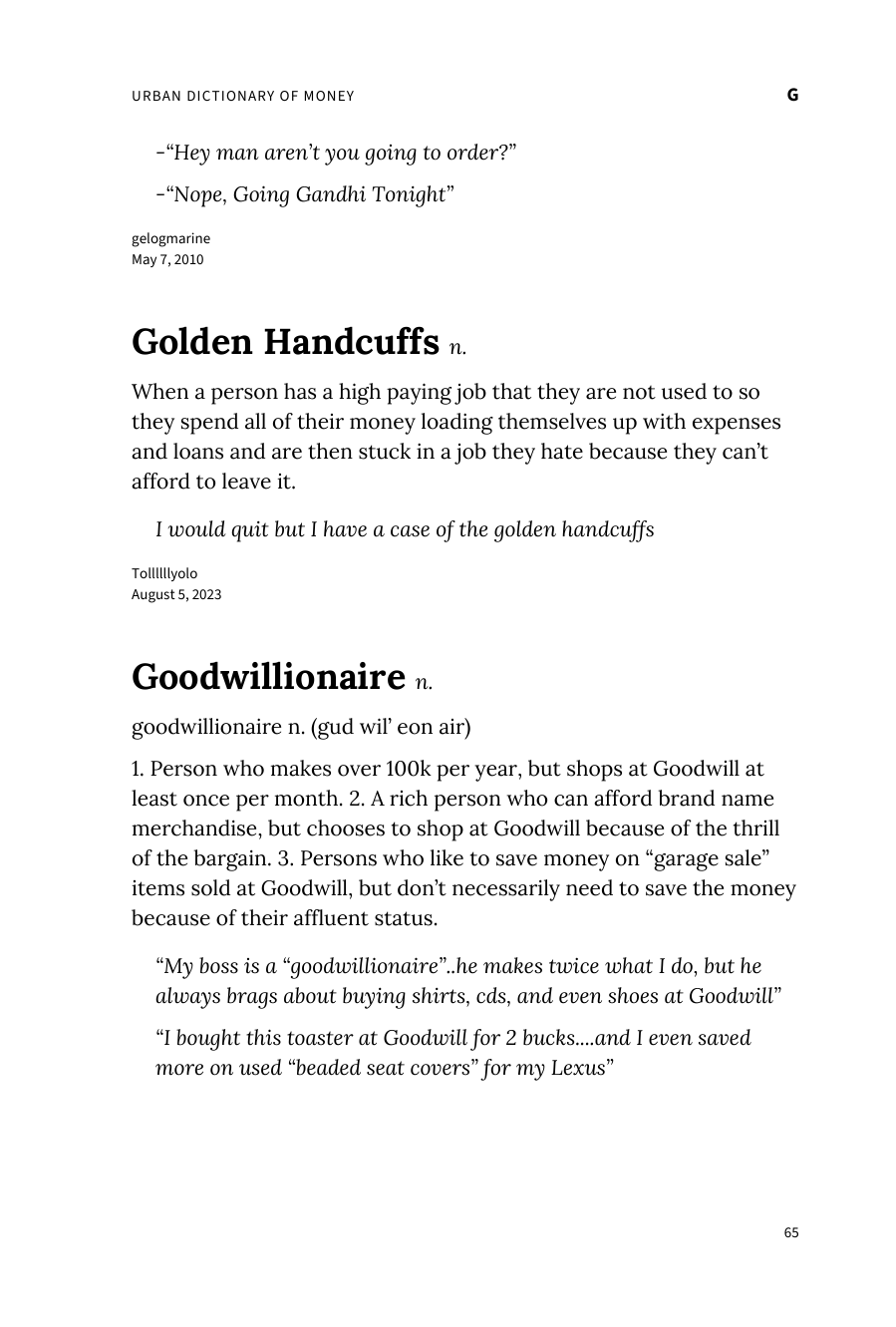 Preview page 71 of Urban Dictionary of Money