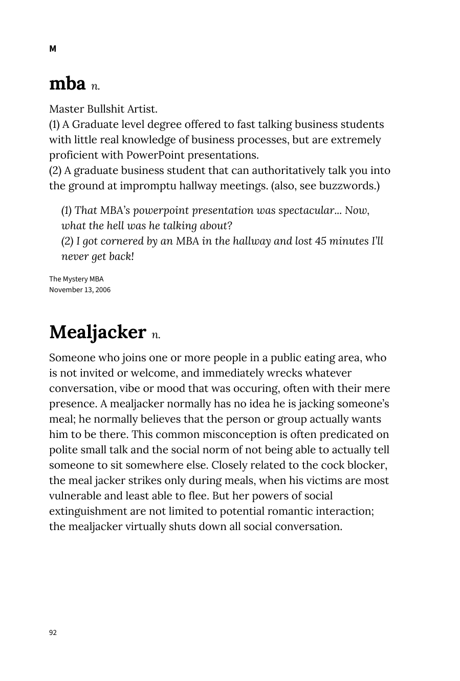 Preview page 98 of Urban Dictionary of College