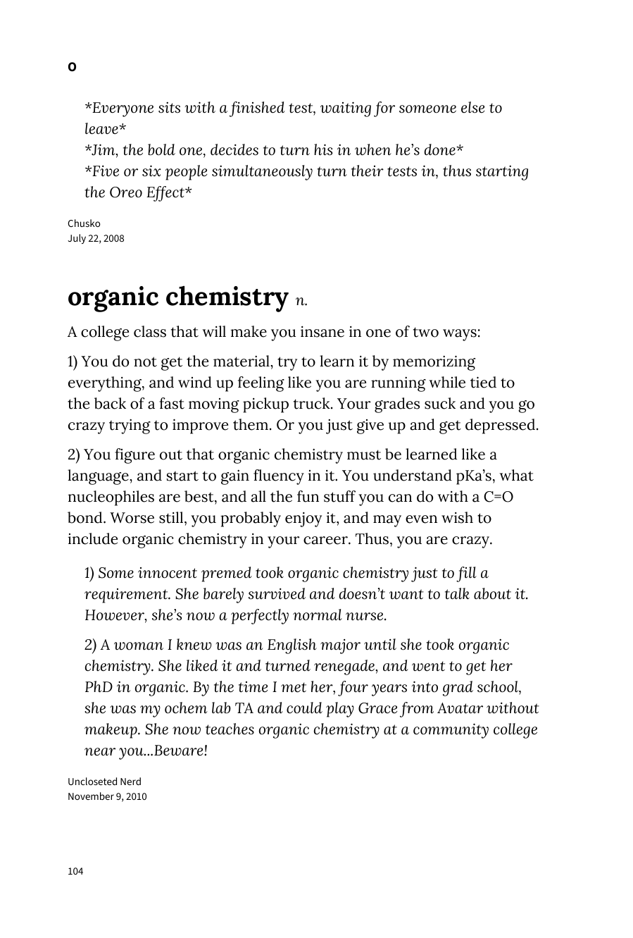 Preview page 110 of Urban Dictionary of College