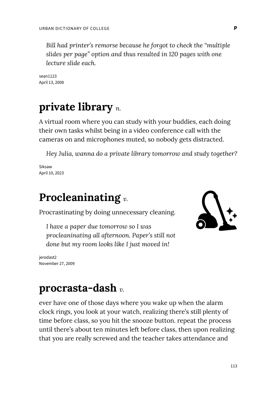 Preview page 119 of Urban Dictionary of College