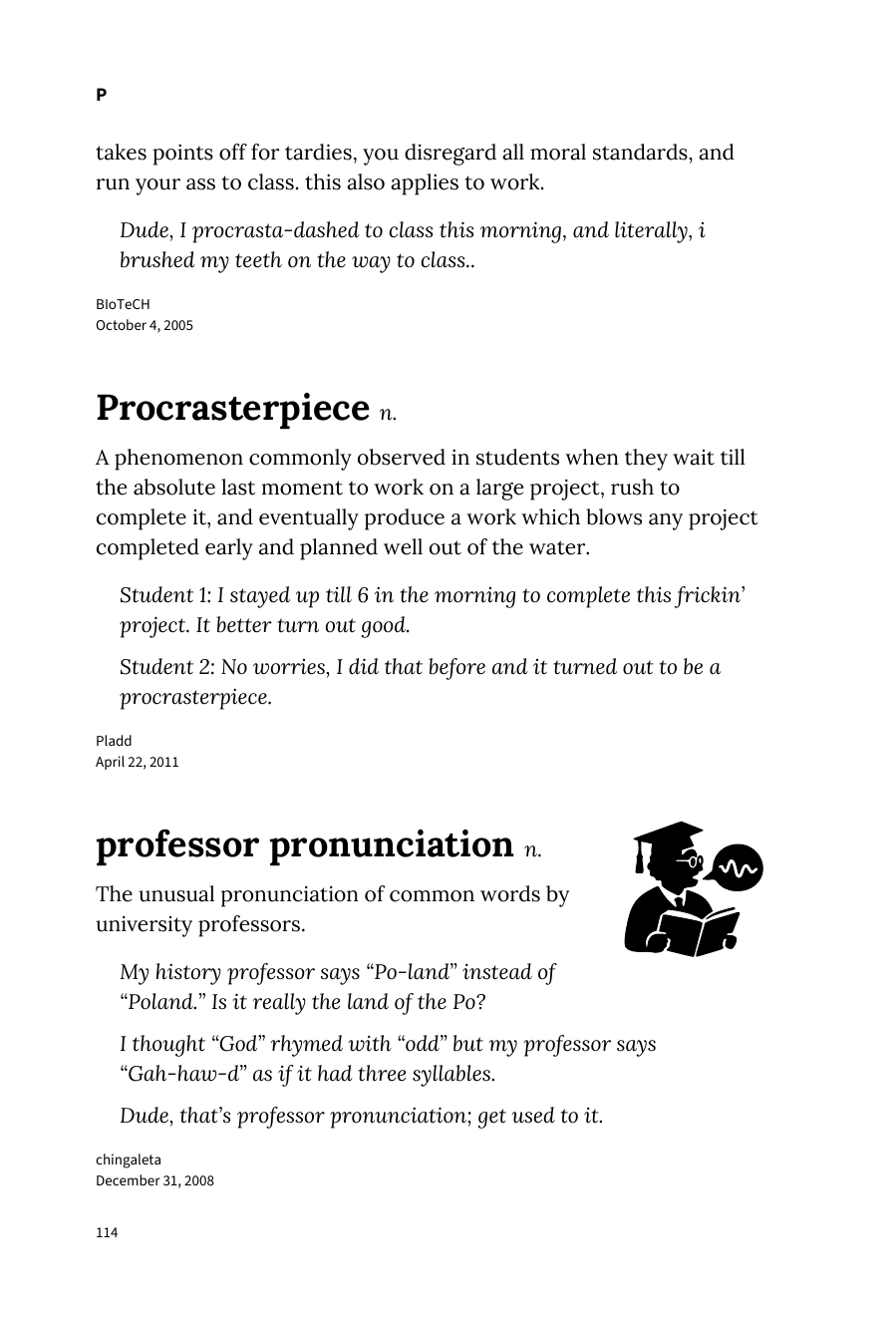Preview page 120 of Urban Dictionary of College