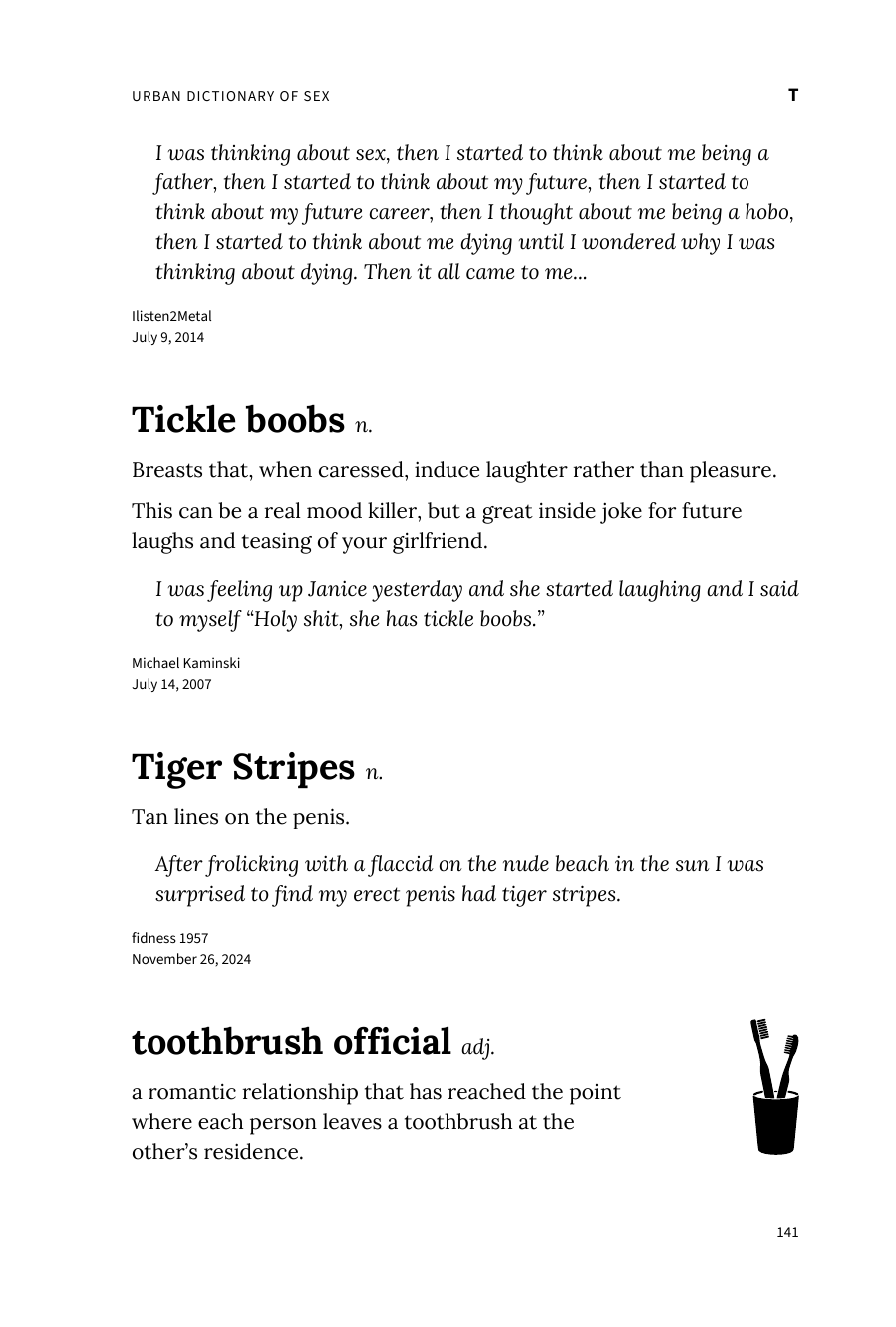 Preview page of The Urban Dictionary of Sex