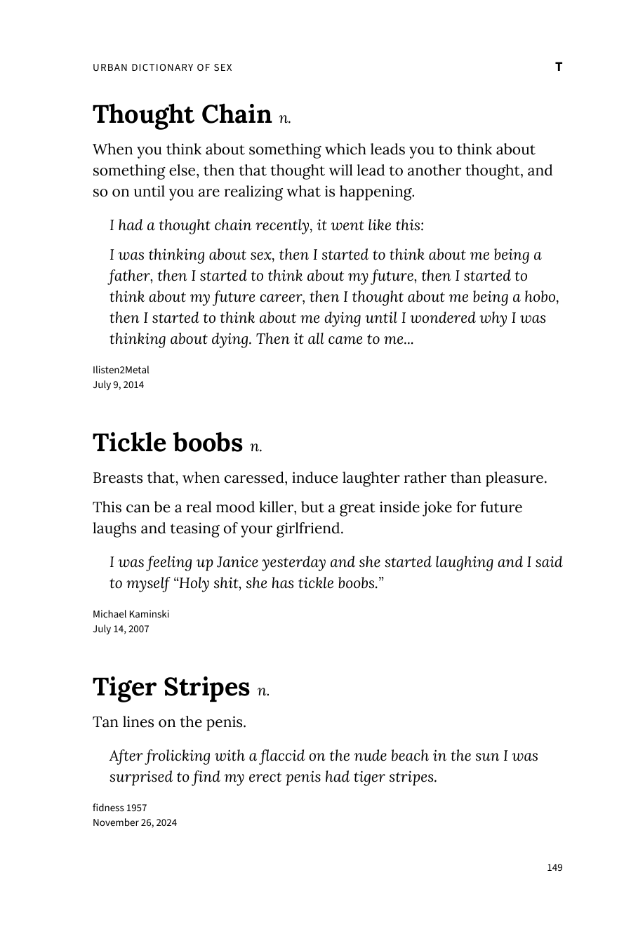 Preview page of The Urban Dictionary of Sex