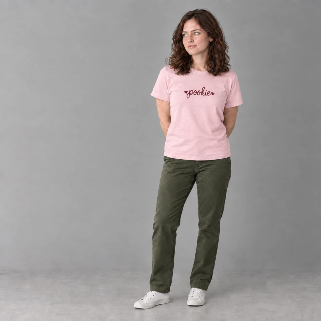 pookie tshirt, worn by a model