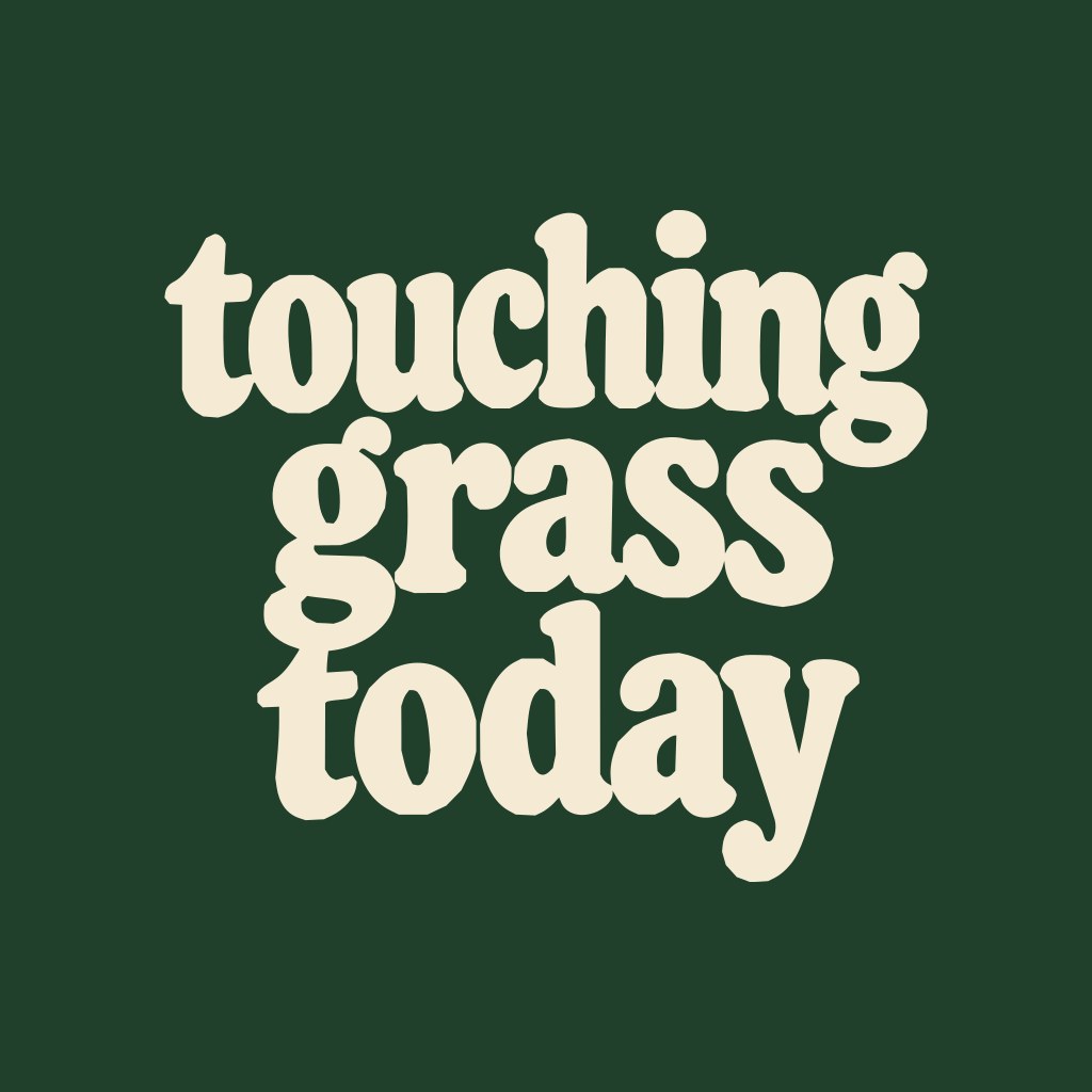 touching grass today hoodie, the artwork