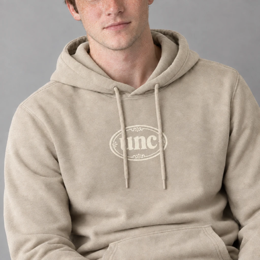 unc hoodie, worn by a model