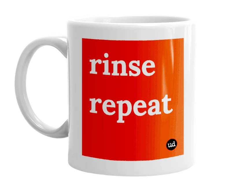 "rinse repeat" mug