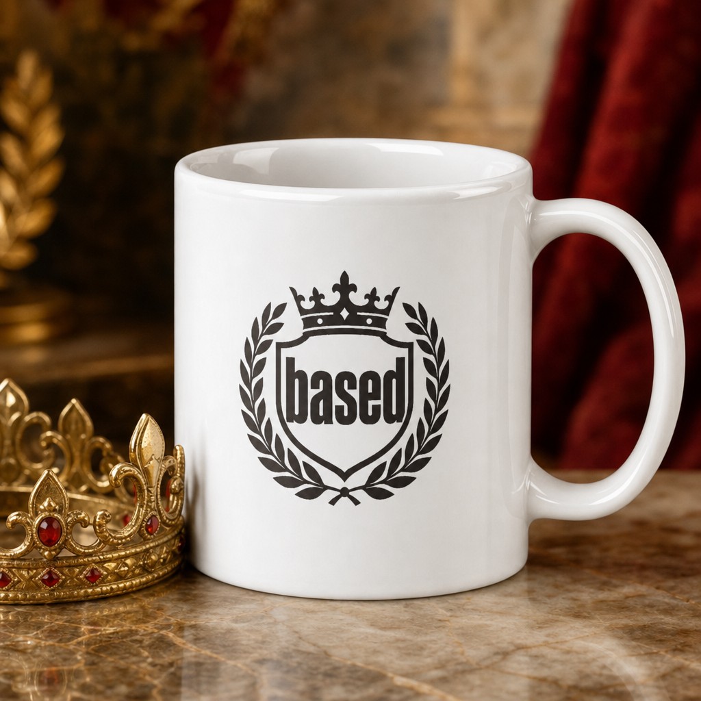 based mug, on a table