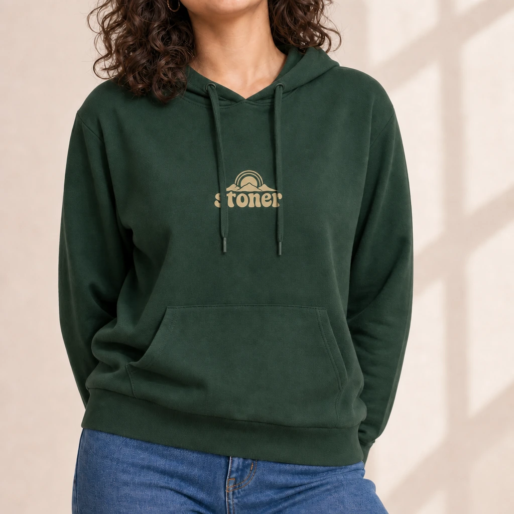 stoner hoodie, worn by a model